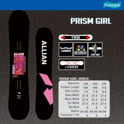 予約 アライアン スノーボード ALLIAN PRISM GIRL 22-23 プリズム