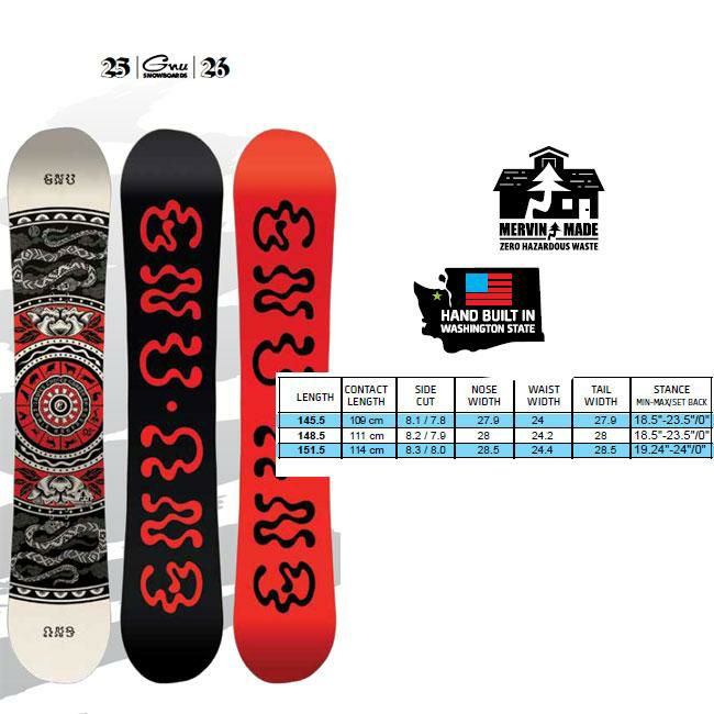 25-26 グヌー スノーボード GNU LADIES CHOICE CAMBER