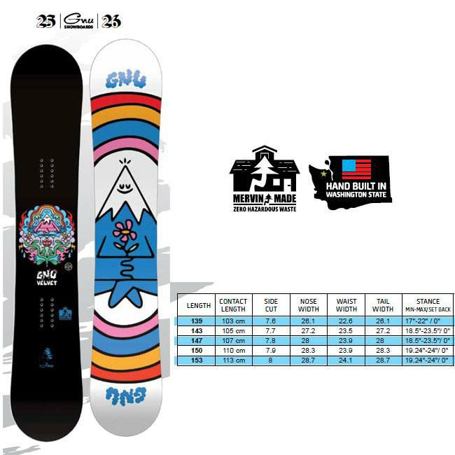 25-26 グヌー スノーボード GNU VELVET ベルベット レディース ダブル