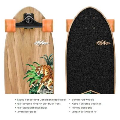 サーフスケート OBFIVE オービーファイブ PSYCHED TIGER SURF SKATE