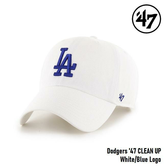Lbv tH[eBZu '47 Dodgers CLEAN UP White x Blue Logo MLB CAP hW[X N[ibv zCg u[S W[[O