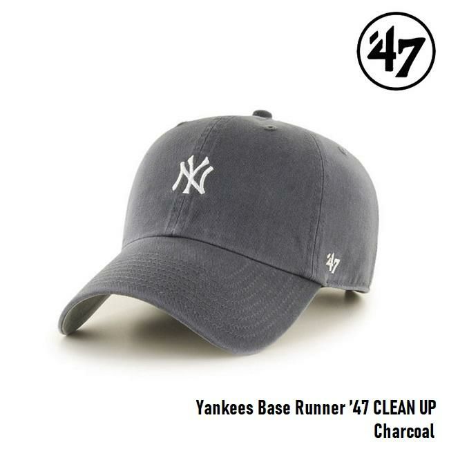 Lbv tH[eBZu '47 Yankees CLEAN UP Base Runner Charcoal MLB CAP j[[N L[X N[ibv x[Xi[ ~jS W[[O