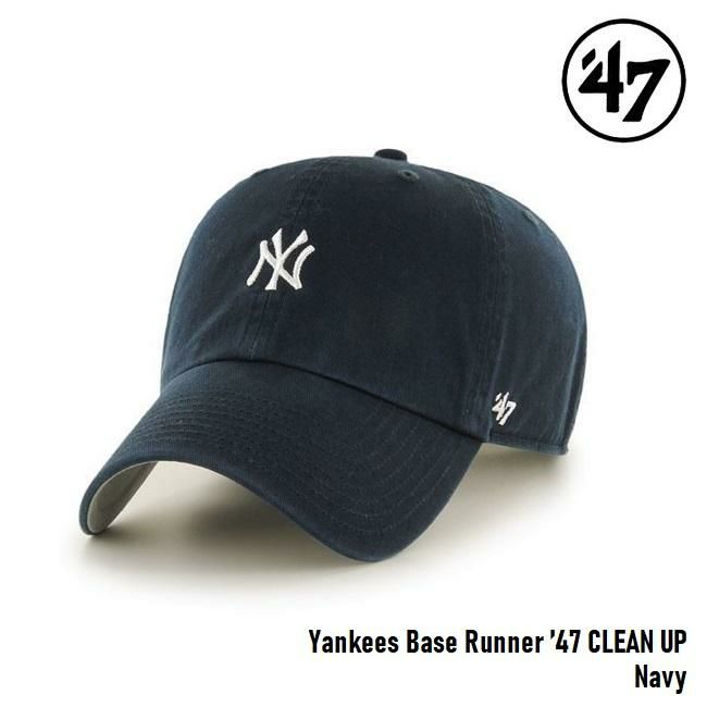 Lbv tH[eBZu '47 Yankees CLEAN UP Base Runner Navy MLB CAP j[[N L[X N[ibv x[Xi[ ~jS W[[O