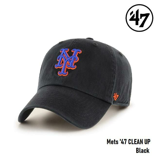 Lbv tH[eBZu '47 Mets CLEAN UP Black MLB CAP j[[N bc N[ibv ubN W[[O