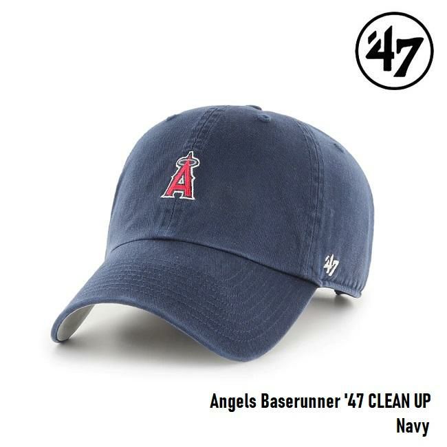 Lbv tH[eBZu '47 Angels CLEAN UP Base Runner Navy  MLB CAP T[X G[X N[ibv x[Xi[ ~jS W[[O
