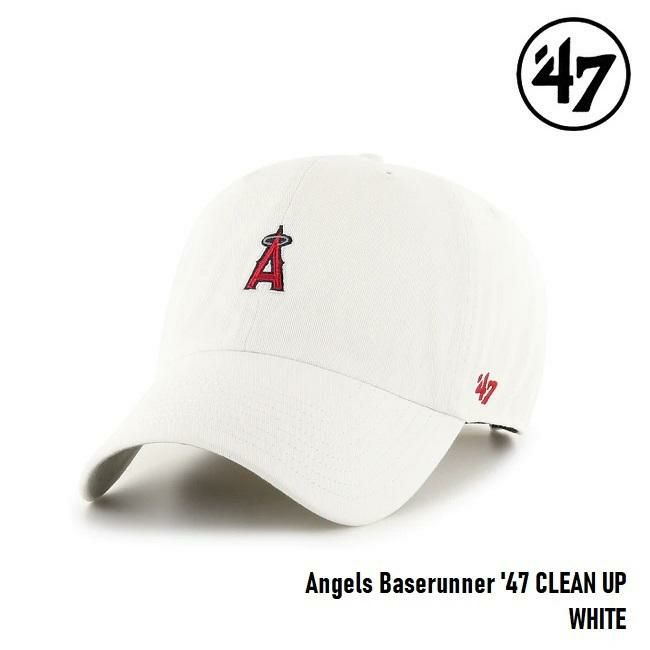 Lbv tH[eBZu '47 Angels CLEAN UP Base Runner White MLB CAP T[X G[X N[ibv x[Xi[ ~jS W[[O