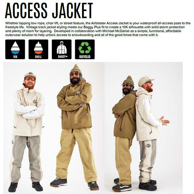 エアブラスター AIRBLASTER Access Jacket 24-25 アクセスジャケット  