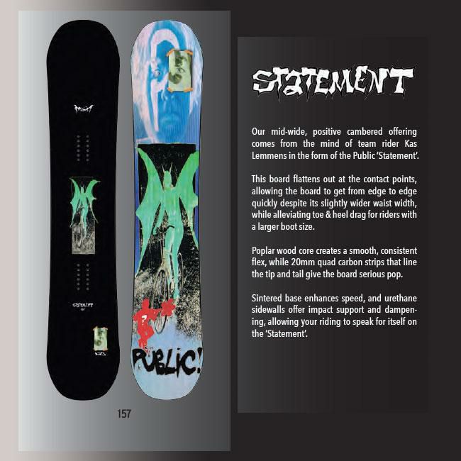 パブリック スノーボード PUBLIC STATEMENT 25-26 キャンバー ツイン