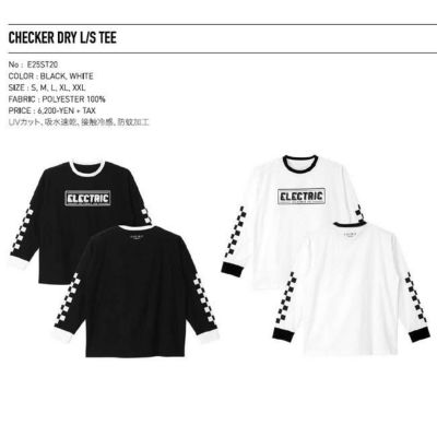 ドライロングスリーブTシャツ ELECTRIC エレクトリック CHECKER