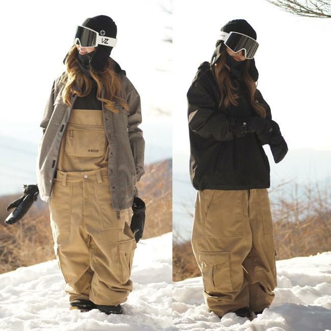 べスプ ビブパンツ VESP Twoway Corduroy Wide Jogger Bib Cargo Pants