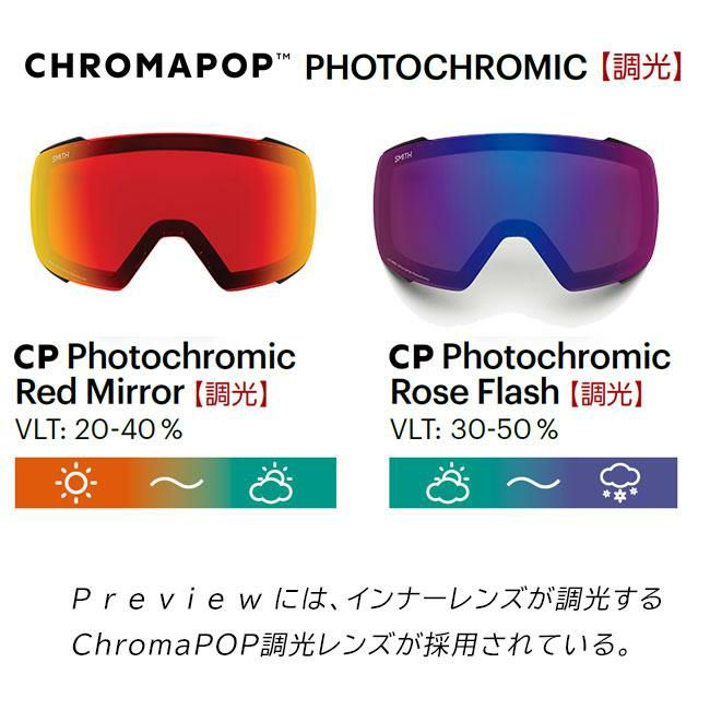 スキー・スノーボードアクセサリー SMITH Preview Black cp Phot Rose