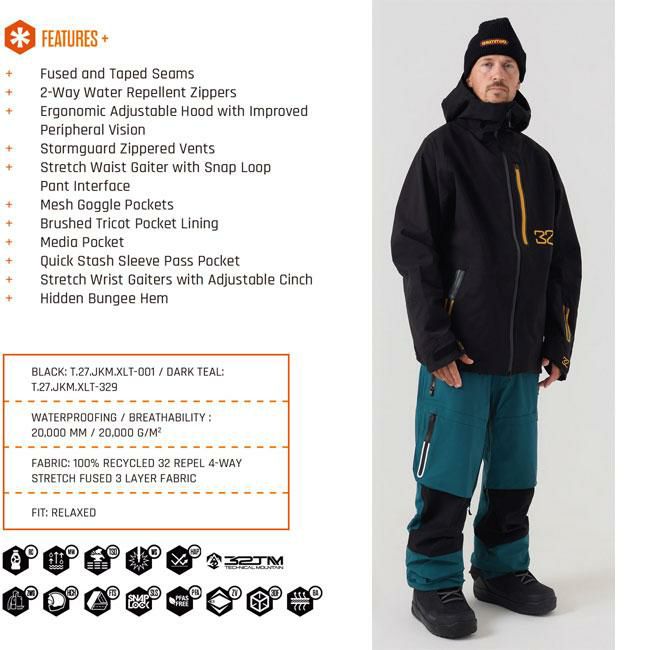 予約 サーティーツー THIRTYTWO T32M-XLT RECYCLED JACKET リサイクル